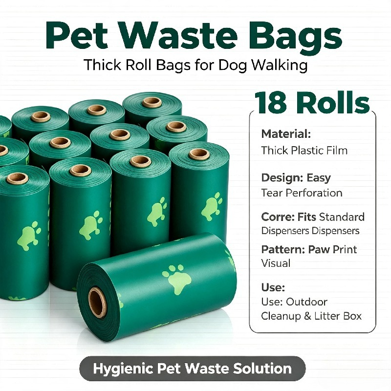 18ロール入り犬用うんち袋、270枚入り、13 X 9インチ - Biodegradable Bin Liner のレビューと価格