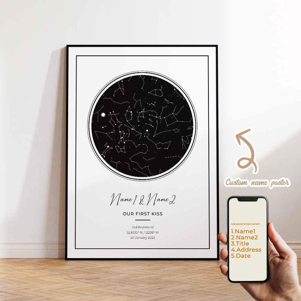 現代風カスタムパーソナライズ夜空星図ウォールアートキャンバス - Sustainable Living Principles のレビューと価格